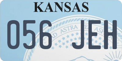 KS license plate 056JEH