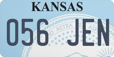 KS license plate 056JEN
