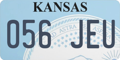 KS license plate 056JEU