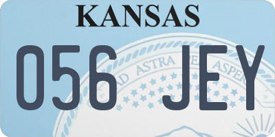 KS license plate 056JEY