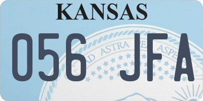 KS license plate 056JFA