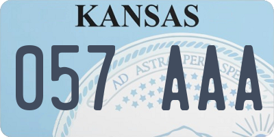 KS license plate 057AAA