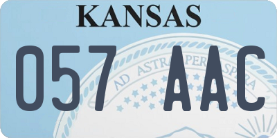 KS license plate 057AAC