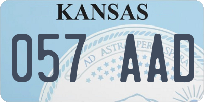 KS license plate 057AAD