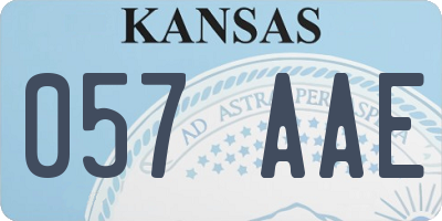 KS license plate 057AAE