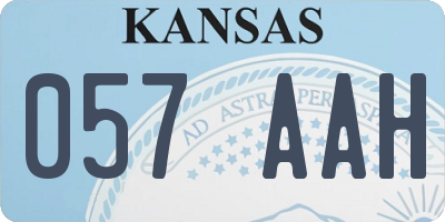 KS license plate 057AAH