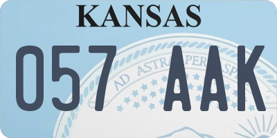 KS license plate 057AAK