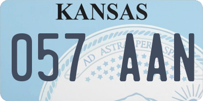 KS license plate 057AAN