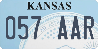 KS license plate 057AAR