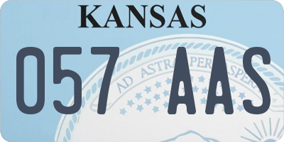 KS license plate 057AAS