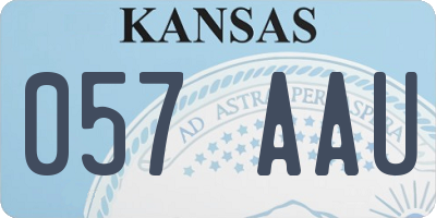 KS license plate 057AAU