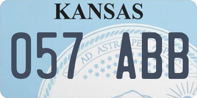 KS license plate 057ABB