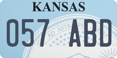 KS license plate 057ABD