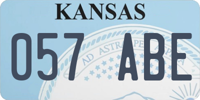 KS license plate 057ABE