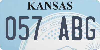 KS license plate 057ABG