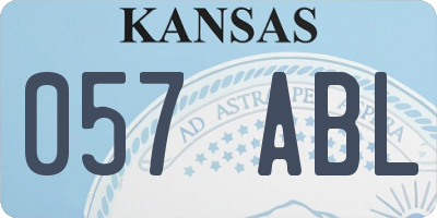 KS license plate 057ABL