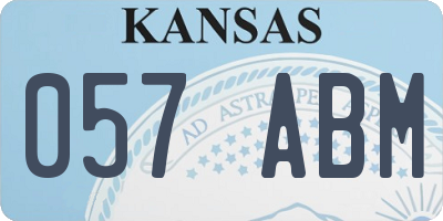 KS license plate 057ABM