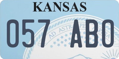 KS license plate 057ABO