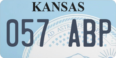 KS license plate 057ABP