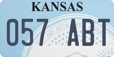 KS license plate 057ABT