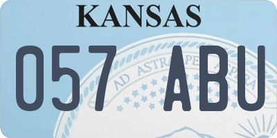 KS license plate 057ABU