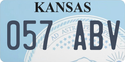 KS license plate 057ABV