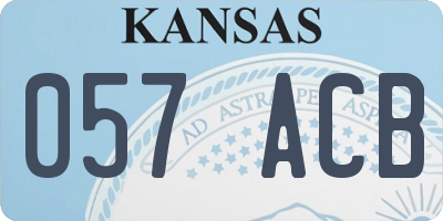 KS license plate 057ACB