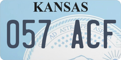 KS license plate 057ACF