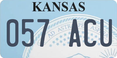 KS license plate 057ACU