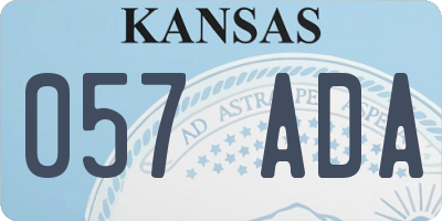 KS license plate 057ADA