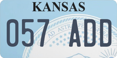 KS license plate 057ADD