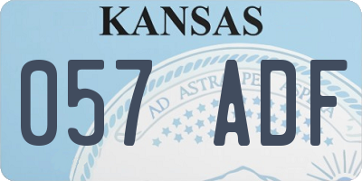 KS license plate 057ADF