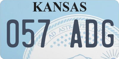 KS license plate 057ADG
