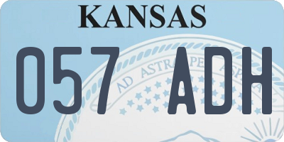 KS license plate 057ADH