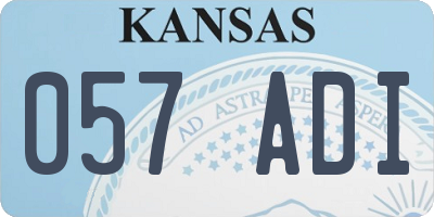 KS license plate 057ADI