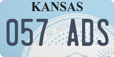 KS license plate 057ADS