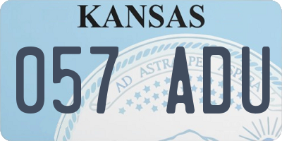 KS license plate 057ADU