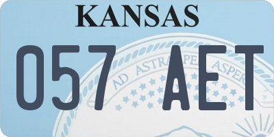 KS license plate 057AET