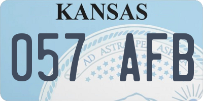KS license plate 057AFB