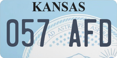 KS license plate 057AFD