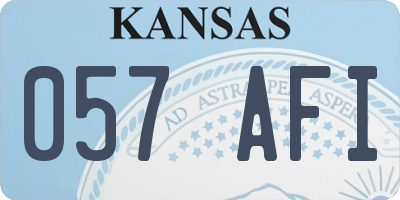 KS license plate 057AFI
