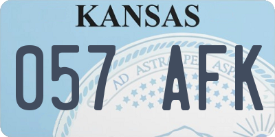 KS license plate 057AFK