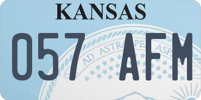 KS license plate 057AFM