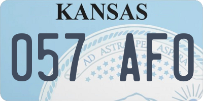 KS license plate 057AFO