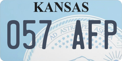 KS license plate 057AFP