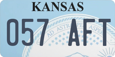 KS license plate 057AFT