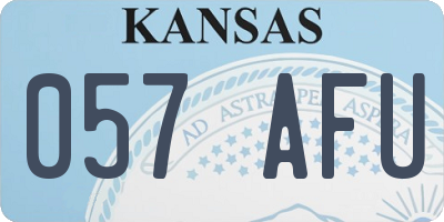 KS license plate 057AFU