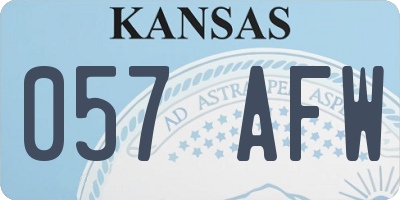 KS license plate 057AFW