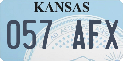 KS license plate 057AFX