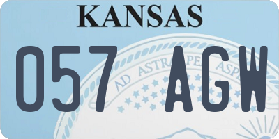 KS license plate 057AGW